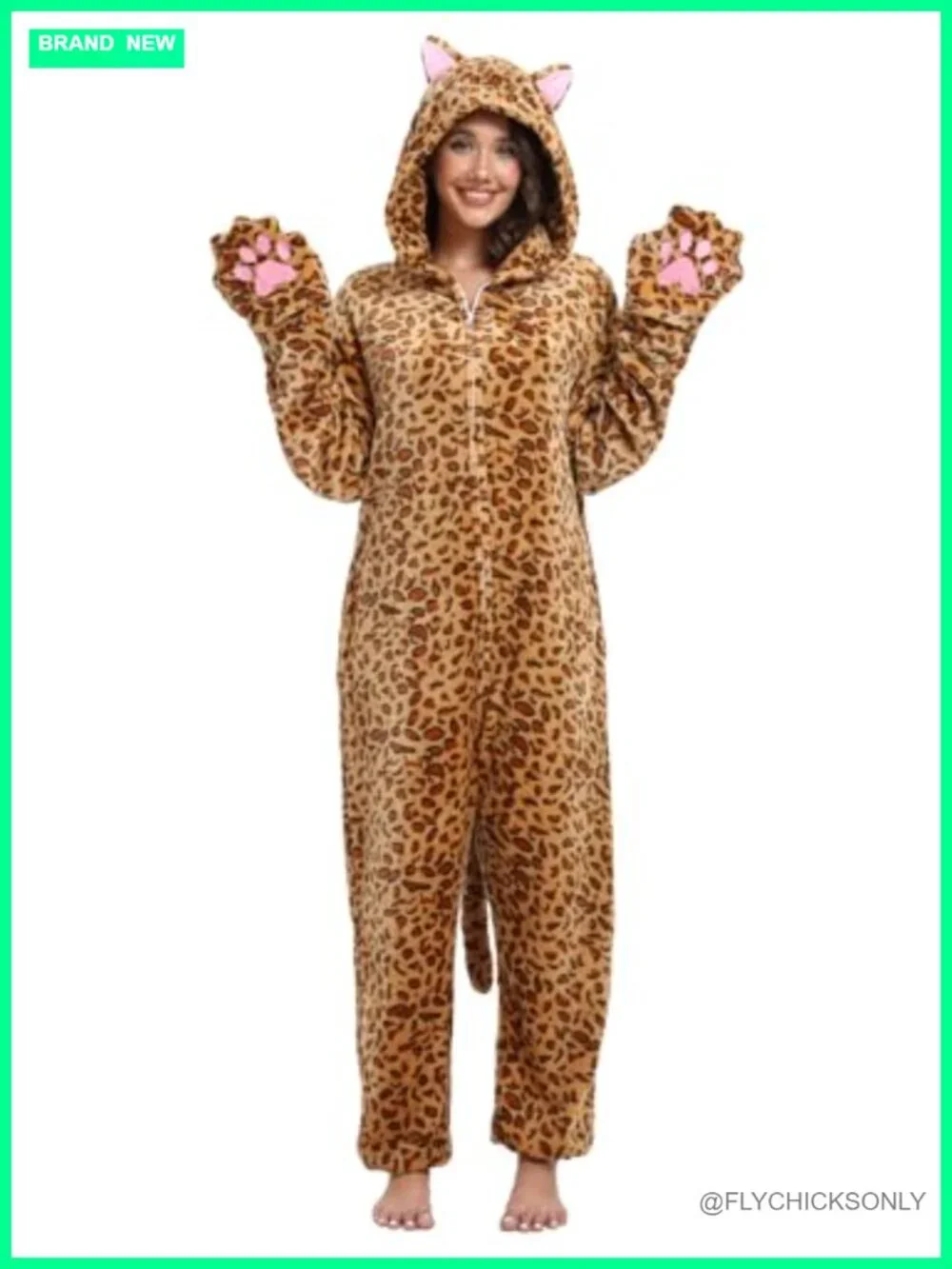 Cozy Adult Onesie Pajamas Animal Costume Fleece One Piece with Pockets for